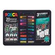 3296280050560-POSCA – Mallette métal noire 20 marqueurs Doodle Art – Édition limitée--0