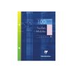 Clairefontaine - feuilles simples 17x22 cm - 100 pages - grands carreaux (Seyes) - perforées - rose