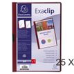 Exacompta Exaclip - 25 Chemises de présentation - A4 - bordeaux