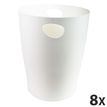 Exacompta Ecobin - 8 Corbeilles à papier - blanc