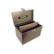 3219090401087-Pierre Henry - Classeur ménager en métal (valisette) avec 5 dossiers suspendus - gris so-Angle gauche-1