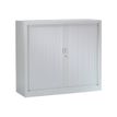 Armoire basse monobloc à rideaux GENERIC - 100 x 120 x 43 cm - gris