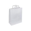 50 Sacs cadeau kraft - poignées plates - 22 cm x 10 cm x 29 cm - blanc