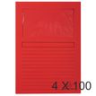 Exacompta Forever - 4 Paquets de 100 Chemises à fenêtre - 120 gr - rouge