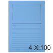 Exacompta Forever - 4 Paquets de 100 Chemises à fenêtre - 120 gr - bleu clair