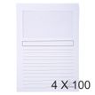 Exacompta Super 160 - 4 Paquets de 100 Chemises à fenêtre - 160 gr - blanc