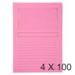 Exacompta Super 160 - 4 Paquets de 100 Chemises à fenêtre - 160 gr - rose