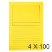Exacompta Super 160 - 4 Paquets de 100 Chemises à fenêtre - 160 gr - jaune canari
