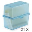 9002490000000-Exacompta Memo-Box - 21 Boîtes à fiches - A8 - pour 100 cartes - turquoise translucide--0