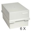 9002493041998-Exacompta - 6 Boîtes à fiches avec 2 intercalaires - A5 - pour 1200 cartes - gris lumière--0