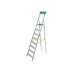 3700092275764-Escabeau - 7 marches - gris et vert-Angle droit-0