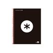 Antartik - Cahier à spirale A4 (21x29,7 cm) - 240 pages - petits carreaux (5x5 mm) - noir - couverture rembordée