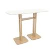 Table haute WOODY 114 cm - pieds sapin - plateau blanc