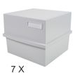 9002493042124-Exacompta - 6 Boîtes à fiches avec 1 intercalaire - A5 - pour 600 cartes - gris lumière--0