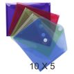 Exacompta - 10 Packs de 5 Pochettes perforées à scratch - A5 - couleurs assorties translucides