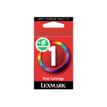 7346405574542-Lexmark 1 - couleurs (cyan, magenta, jaune) - originale - cartouche d'encre -Avant-0