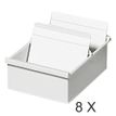 Exacompta - 8 Boîtes à fiches avec 1 intercalaire - A5 - pour 600 cartes - gris lumière