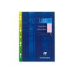 Clairefontaine - feuilles simples A4 - 100 pages - grands carreaux (Seyes) - perforées - rose