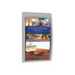 Présentoir mural Quick Fit pour documents 24 x 32 cm paysage - 4 compartiments - gris/transparent