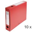 Exacompta - 10 Boîtes de classement à pression - dos 60 mm - rouge - polypro