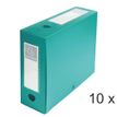 Exacompta - 10 Boîtes de classement à pression - dos 100 mm - vert - polypro