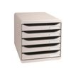 Exacompta BigBox Plus - Module de classement 5 tiroirs - gris