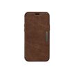 0840104215883-OtterBox Strada Series Folio - porte folio en cuir pour iPhone 12, 12 Pro - marron-Avant-0