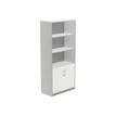 8427951996244-rocada STORE - Bibliothèque - 4 étagères - 2 portes - mélamine - blanc, aluminium-P_622397_1-0