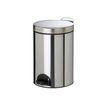 3019920901257-Rossignol Sanelia - Poubelle à pédale métallique - 14 L - acier inoxydable-Angle droit-0