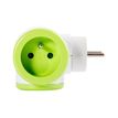 2012349439166-WATT & CO - Multiprise triplite rotative - blanc/vert-Gauche-1