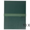 Exacompta - 10 Chemises extensibles 1 rabat à sangle scratch - vert foncé