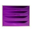 Exacompta Ecobox - Module de classement 4 tiroirs - gris/violet transparent