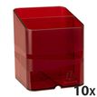 Exacompta Pen Cube - 10 Pots à crayons - rouge carmin translucide