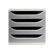 Exacompta BigBox - Module de classement 4 tiroirs - gris/gris