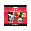 Lexmark Combo Pack #16 + #26 - pack de 2 - noir, couleur (cyan, magenta, jaune) - originale - cartouche d'encre - promo