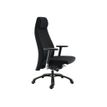 3660916034154-Fauteuil de bureau GOXOA - accoudoirs réglables - appui-tête intégré - tissu noir-Angle gauche-1
