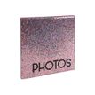3130630142058-Exacompta Strass - Album photo 25 x 25 cm - 30 pages noires - rose-Angle gauche-1