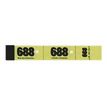 ELVE - Carnet de 50 tickets de vestiaire 3 volets - 30 x 200 mm - numéroté - jaune