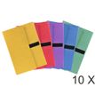 Exacompta - 10 Chemises extensibles 3 rabats à sangle - couleurs assorties