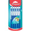 Maped Marker'Peps - Pack de 5 marqueurs effaçables avec chiffonette - pointe fine - bleu