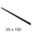Exacompta - 20 Boîtes de 100 anneaux de reliure en plastique - 10 mm - noir
