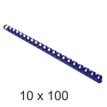 Exacompta - 10 Boîtes de 100 anneaux de reliure en plastique - 12 mm - bleu