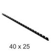Exacompta - 40 Boîtes de 25 anneaux de reliure en plastique - 8 mm - noir