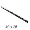 Exacompta - 40 Boîtes de 25 anneaux de reliure en plastique - 10 mm - noir
