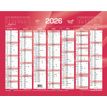 Quo Vadis - Calendrier bancaire 7 mois par face - 33,5 x 43 cm - rouge