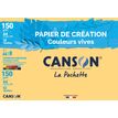 Canson Création - Pochette papier à dessin - 12 feuilles - A4 - 150 gr - couleurs vives
