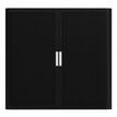 Armoire mi-haute à rideaux EASY OFFICE - 110 x 104 x 41,5 cm - Corps et rideaux noir - Poignée blanche