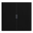 3660141930160-Armoire mi-haute à rideaux EASY OFFICE - 110 x 104 x 41,5 cm - Corps et rideaux noir - Poignée anthra--0