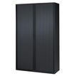 0000793677090-Armoire haute à rideaux - L120  x H198 x P43 cm - 4 tablettes - noir-P_79367709_1-0