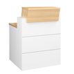 Banque d'accueil droite SUNDAY - L80 x H74/110 x P72/83 - Chêne